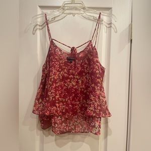 Express Floral spaghetti strap layered top.